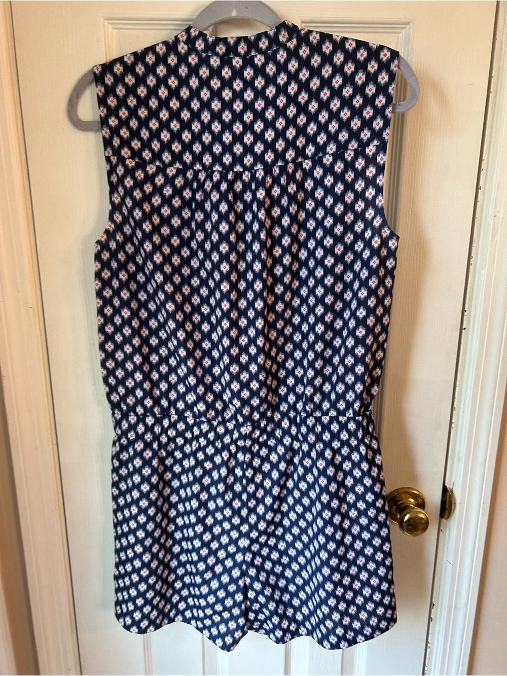 Michael Kors Navy Sleeveless Printed Romper
